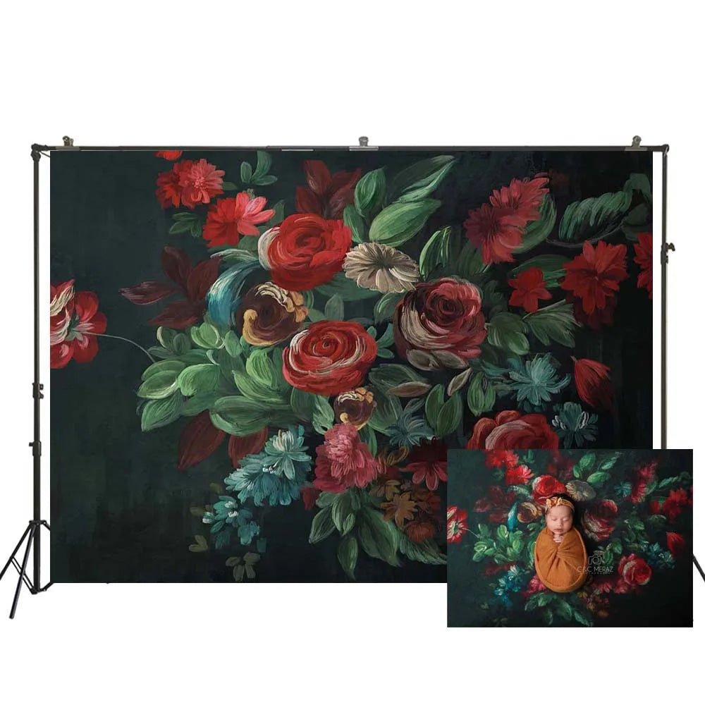 KMK - Oil Painting Flowers Backdrop