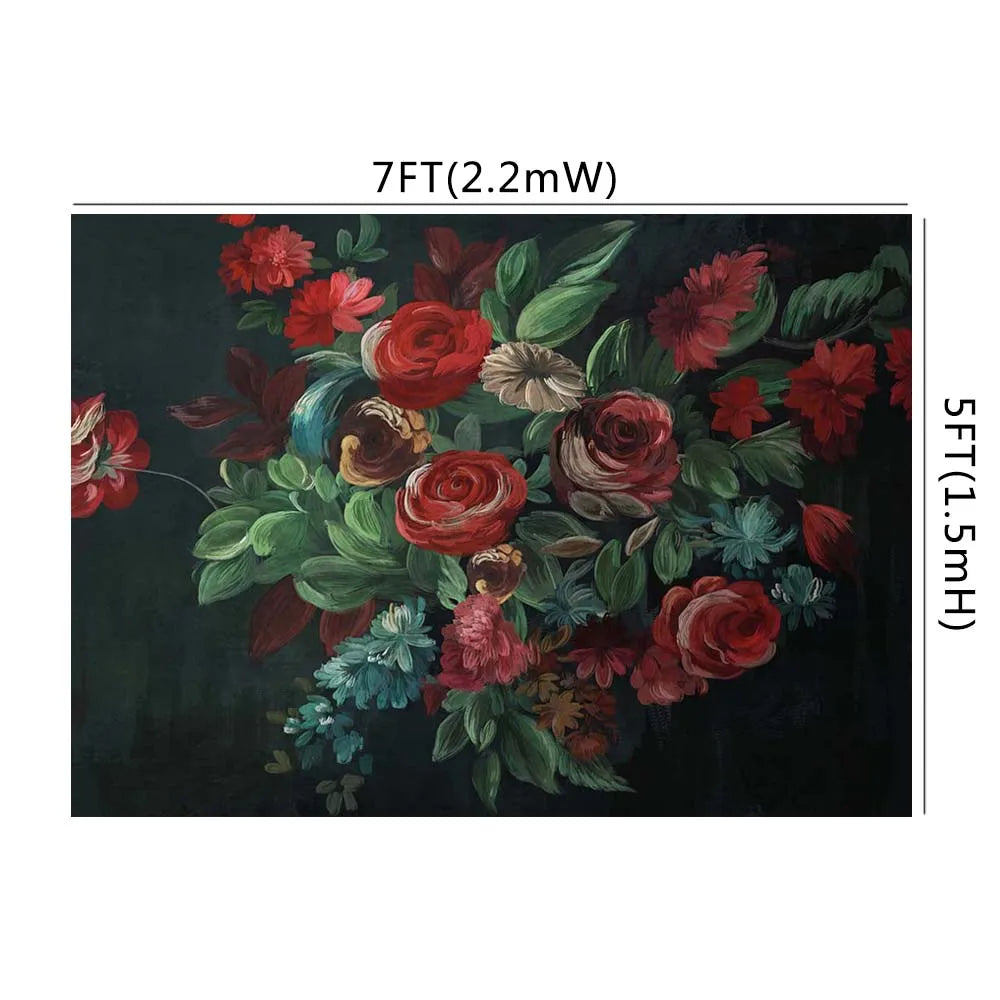 KMK - Oil Painting Flowers Backdrop