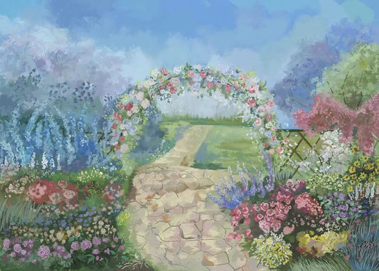 KMK - Oil Painting Garden Path Backdrop