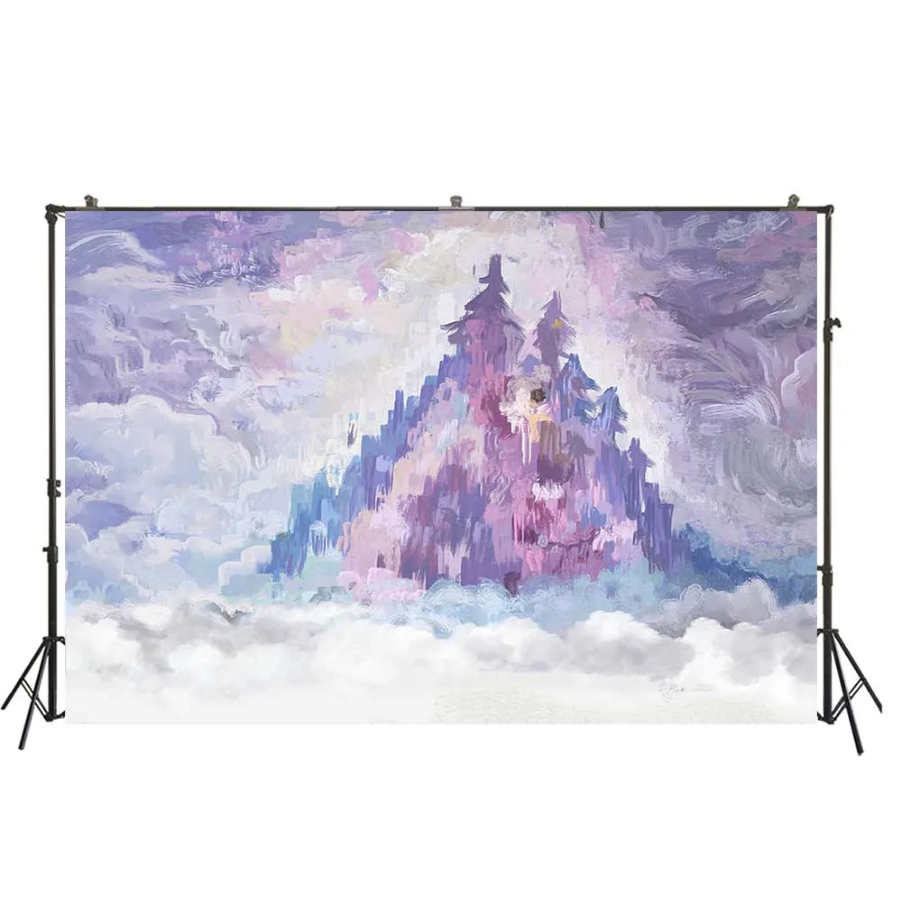 KMK - Oil Painting Purple Castle Backdrop