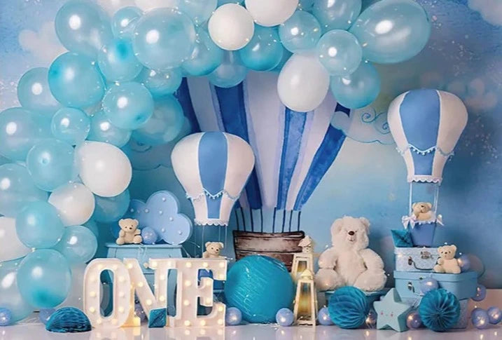 KMK - One Birthday Blue Backdrop