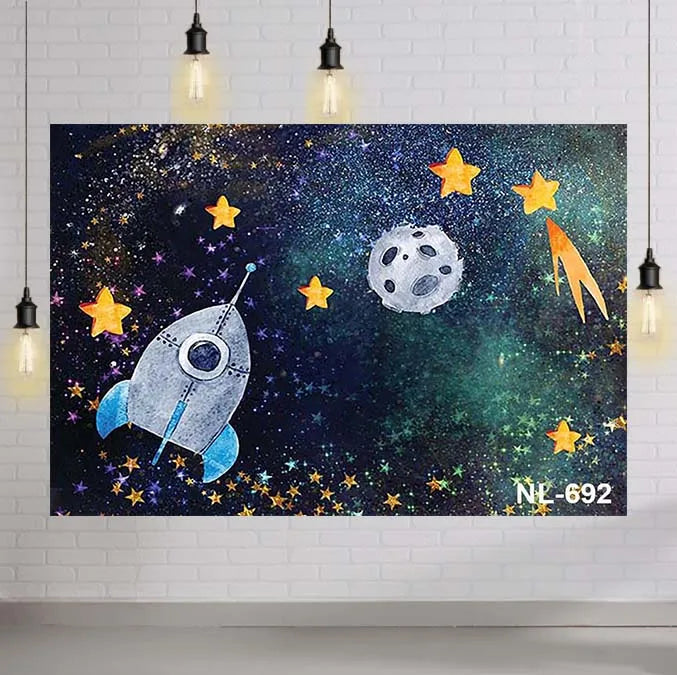 KMK - Outer Space Rocket Backdrop