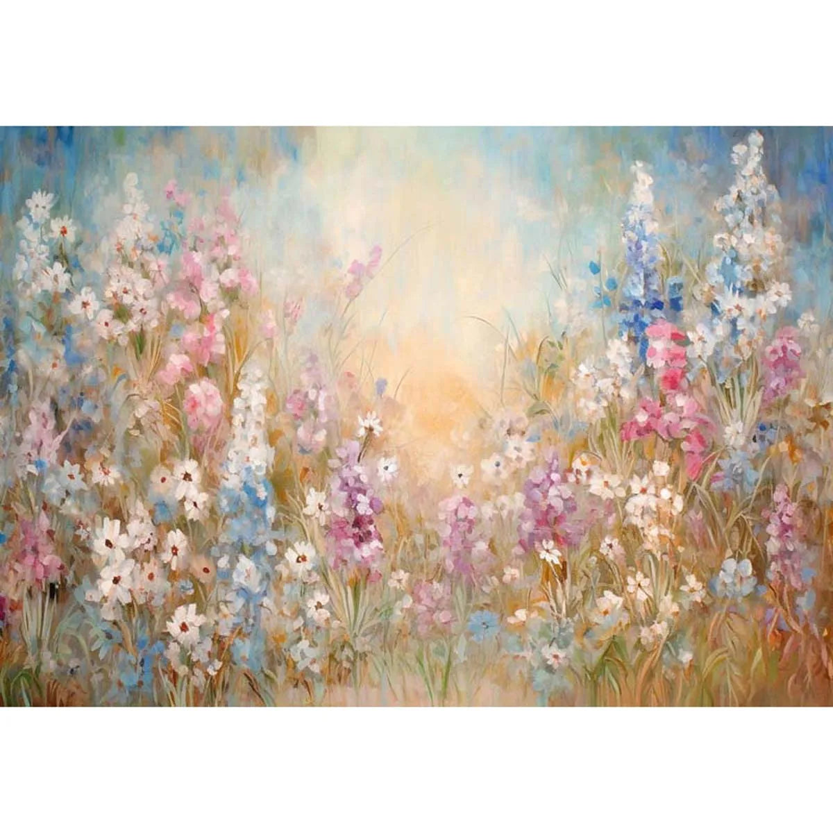 KMK - Painting Flower Garden Poly Photography Backdrop