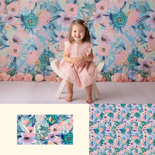 KMK - Pastel Flowers backdrop