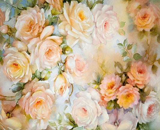 KMK - Peach Floral Watercolour Backdrop