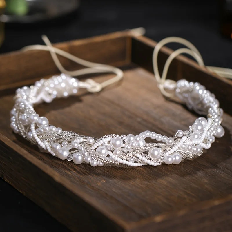 KMK - Pearl Rhinestone Headband