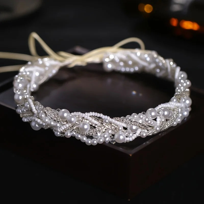 KMK - Pearl Rhinestone Headband