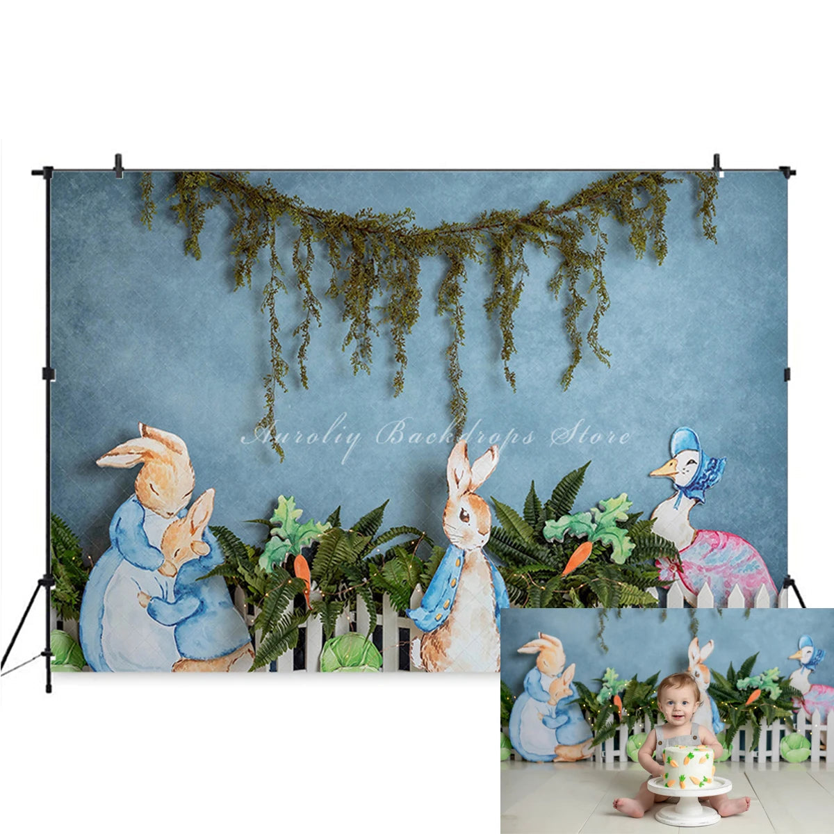 KMK - Peter Rabbit Easter Bunny Backdrop