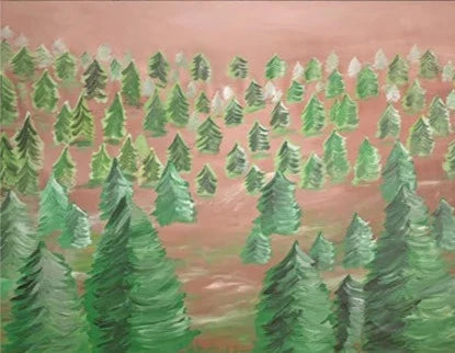 KMK - Pine Tree Forest watercolour backdrop