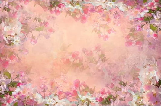 KMK - Pink Abstract Flowers Backdrop