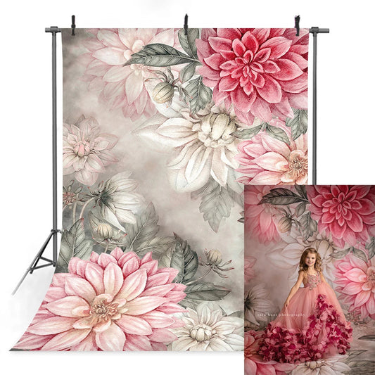 KMK - Pink Blooms watercolour backdrops