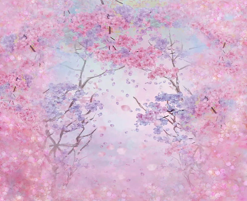 KMK - Pink Blossom Forest Watercolour Backdrop