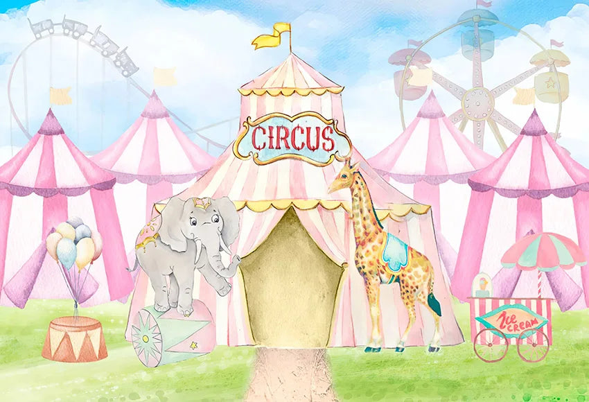 KMK - Pink Circus High Top Tent Backdrop