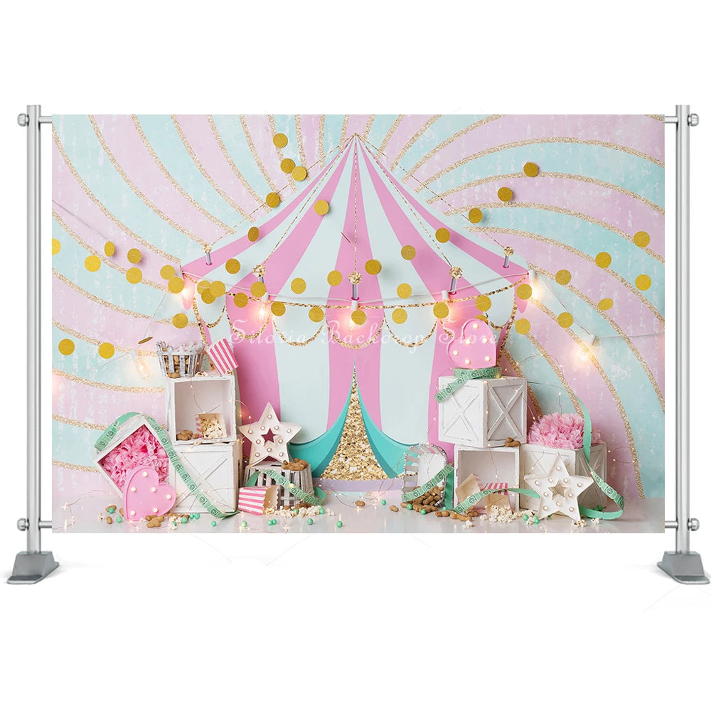 KMK - Pink Circus Tent Backdrop