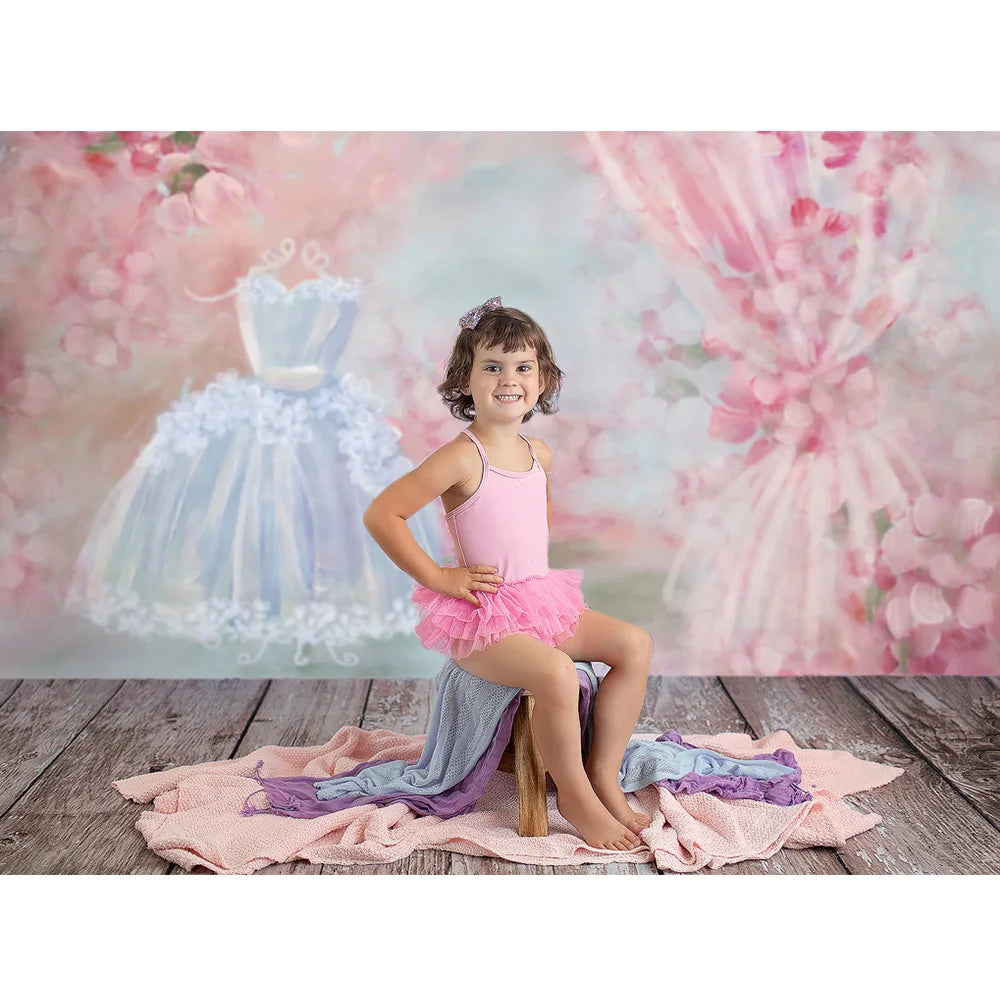 KMK - Pink Dress up Watercolour Backdrop