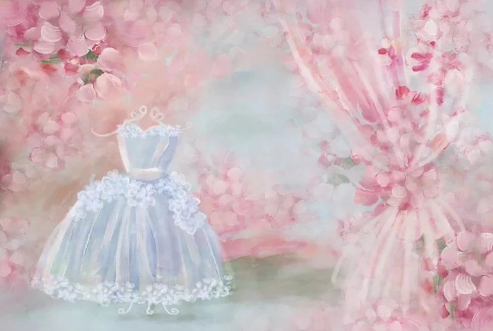 KMK - Pink Dress up Watercolour Backdrop