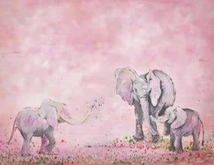 KMK - Pink Elephant watercolour backdrop