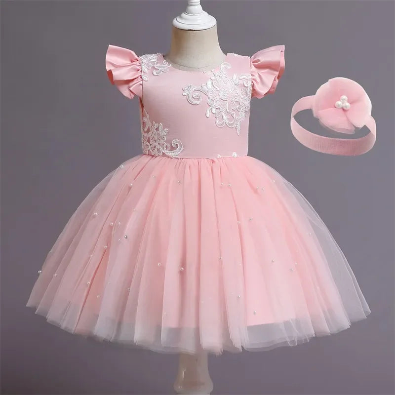 KMK - Pink Flower Lace Dress