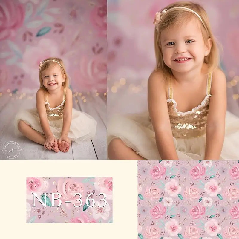 KMK - Pink Flowers watercolour backdrop