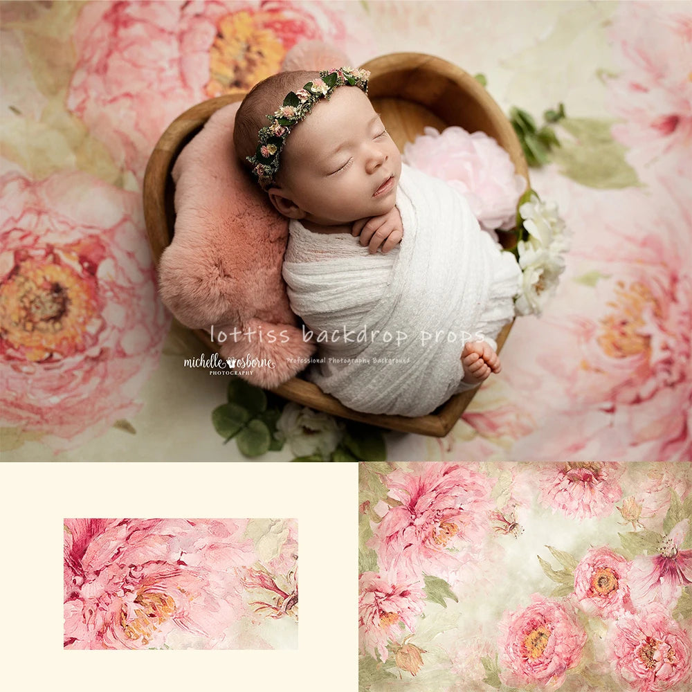 KMK - Pink Peony Floral Backdrop