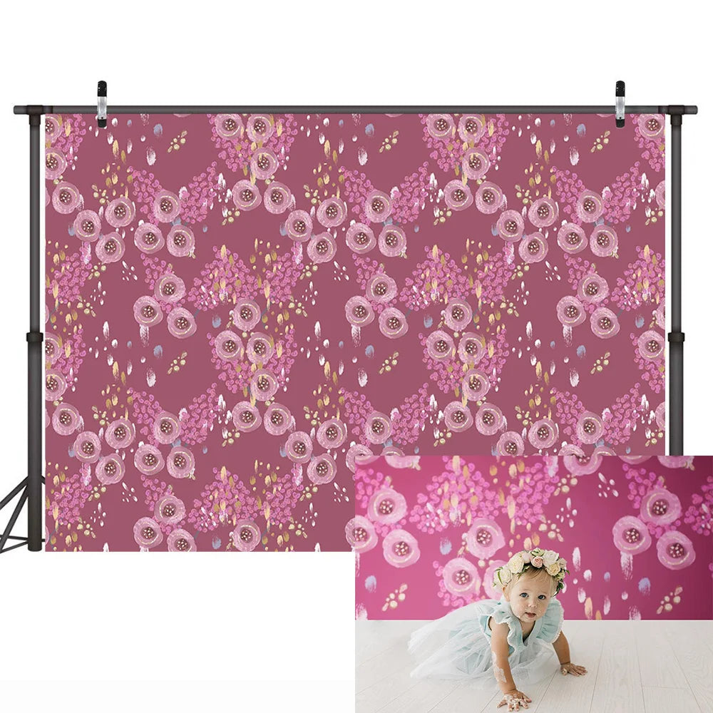 KMK - Pink Peony Flowers Backdrop