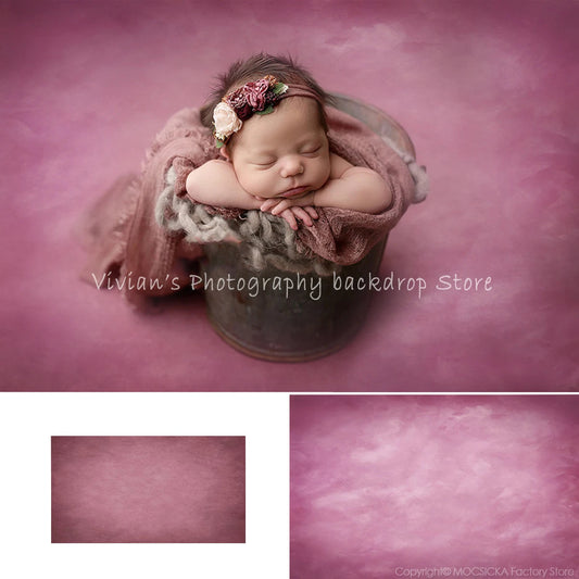 KMK - Pink Posy Plain backdrop