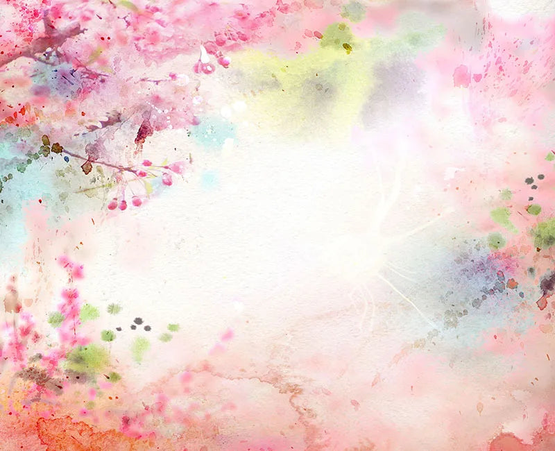 KMK - Pink Punk Floral Watercolour Backdrop