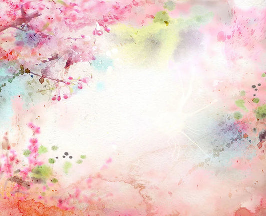 KMK - Pink Punk Floral Watercolour Backdrop