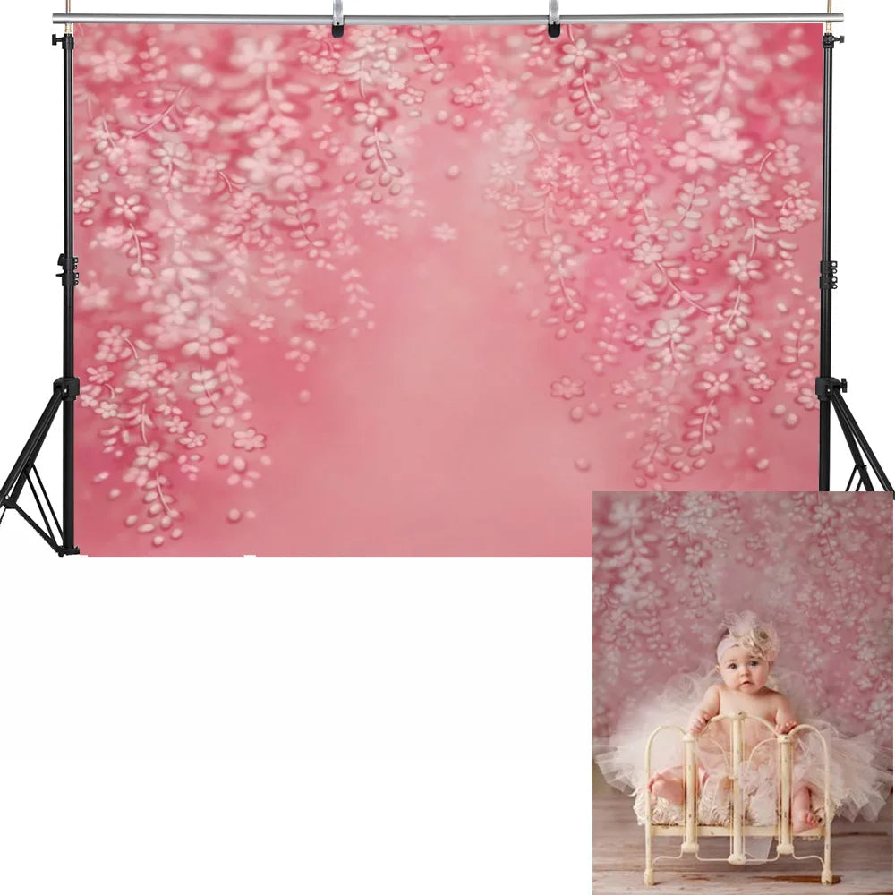 KMK - Pink Shimmer Floral Watercolour Backdrop