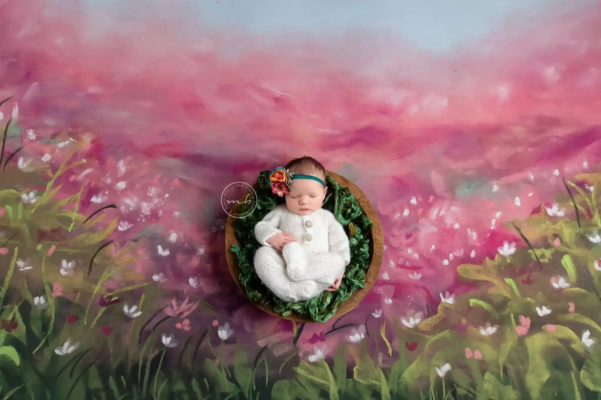 KMK - Pink Spring Garden Backdrop