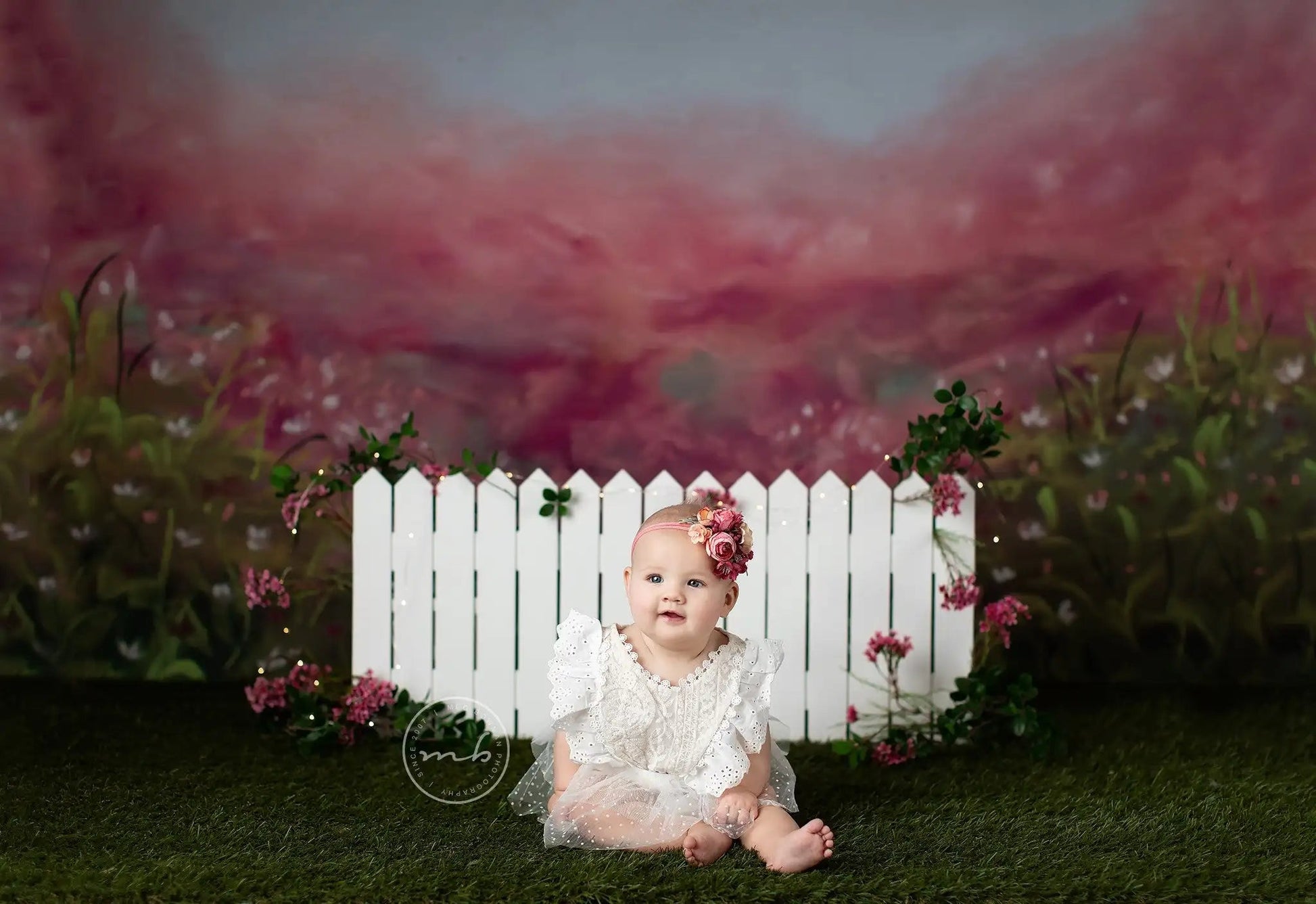 KMK - Pink Spring Garden Backdrop