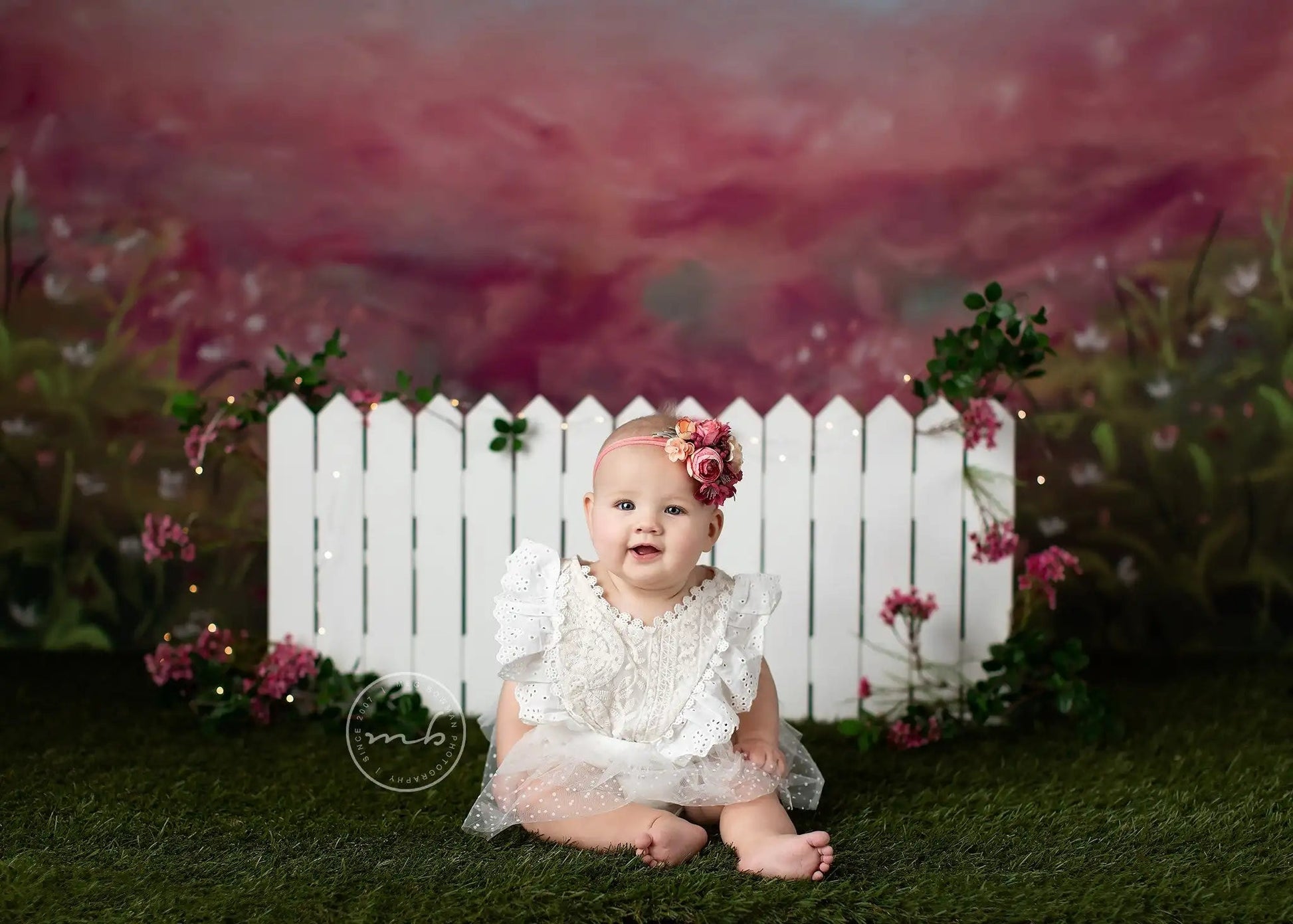 KMK - Pink Spring Garden Backdrop