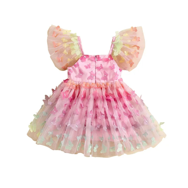 KMK - Pink Sweetheart Butterfly Mesh Dress