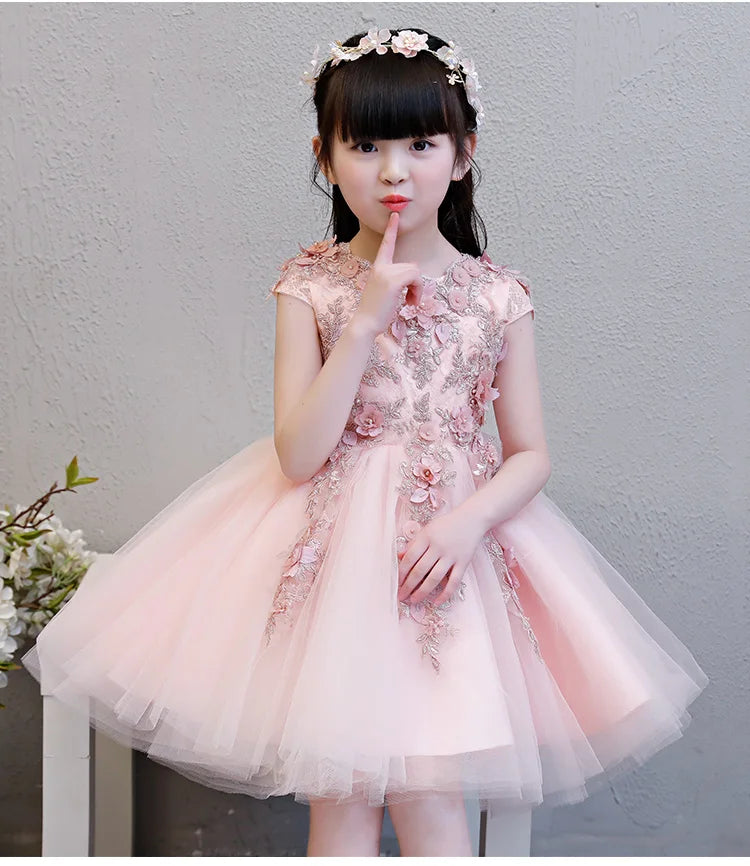 KMK - Pink Tulle Flower Dress