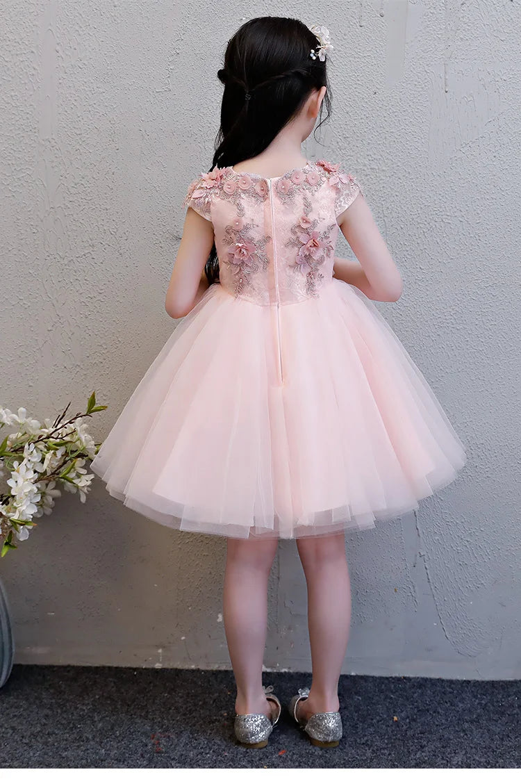 KMK - Pink Tulle Flower Dress