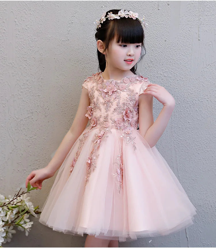 KMK - Pink Tulle Flower Dress