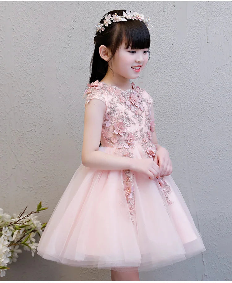 KMK - Pink Tulle Flower Dress