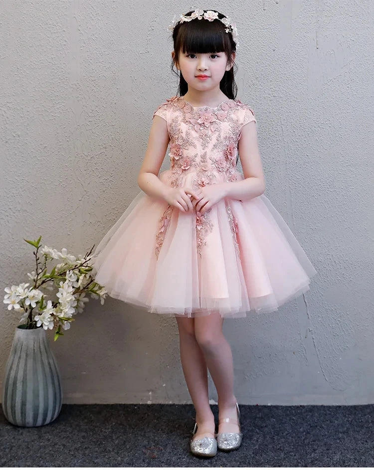 KMK - Pink Tulle Flower Dress