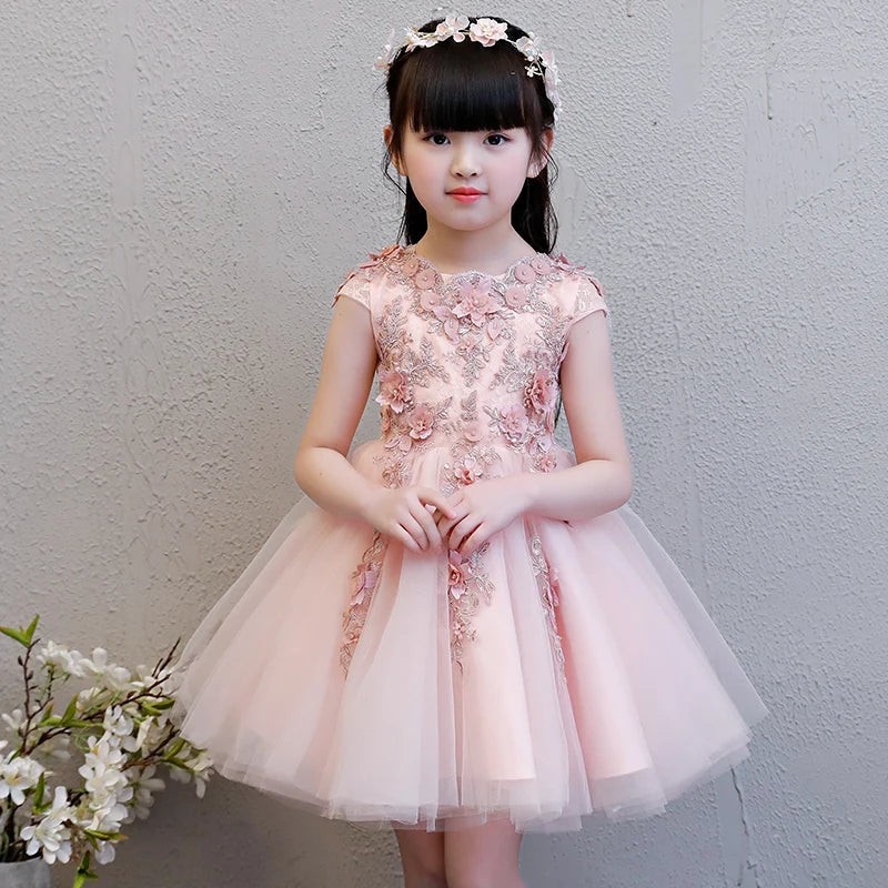 KMK - Pink Tulle Flower Dress