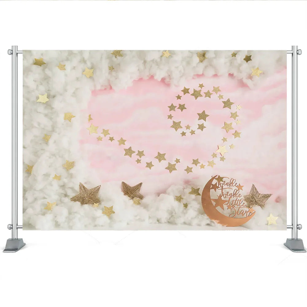 KMK - Pink Twinkle Stars Backdrop