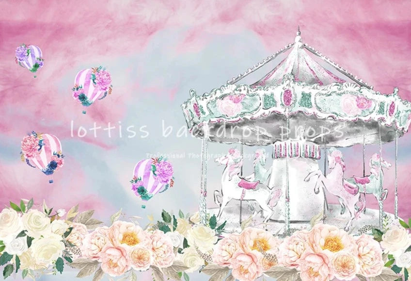 KMK - Pink Watercolour Carousel Backdrop