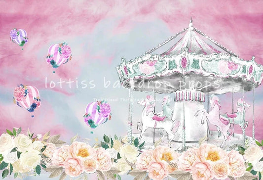 KMK - Pink Watercolour Carousel Backdrop