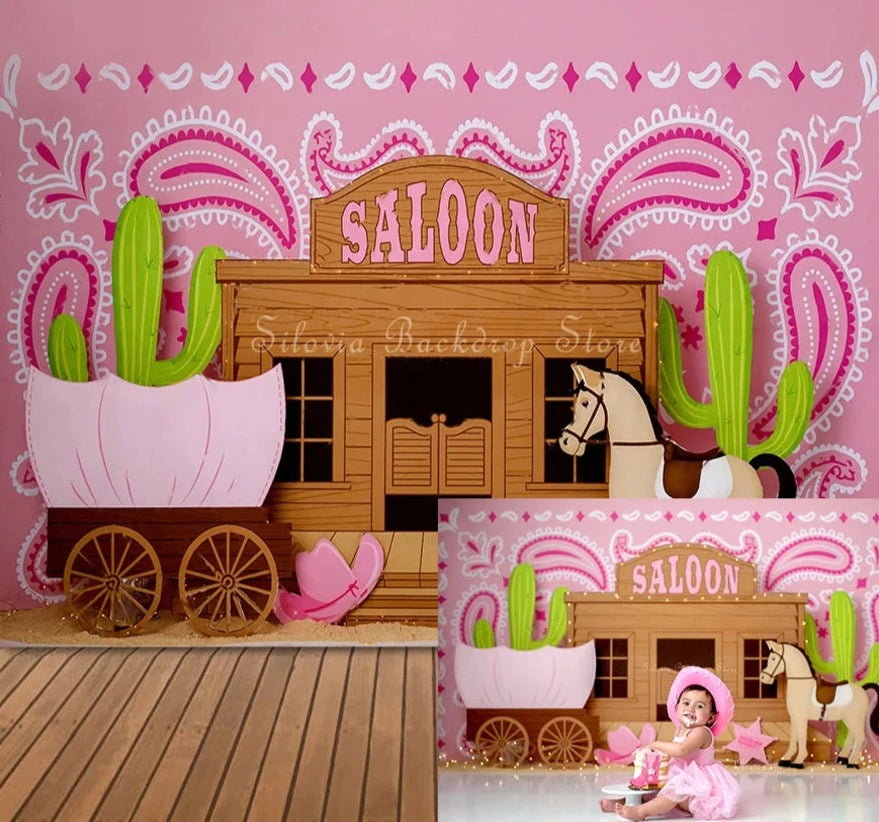 KMK - Pink Western Saloon Backdrop