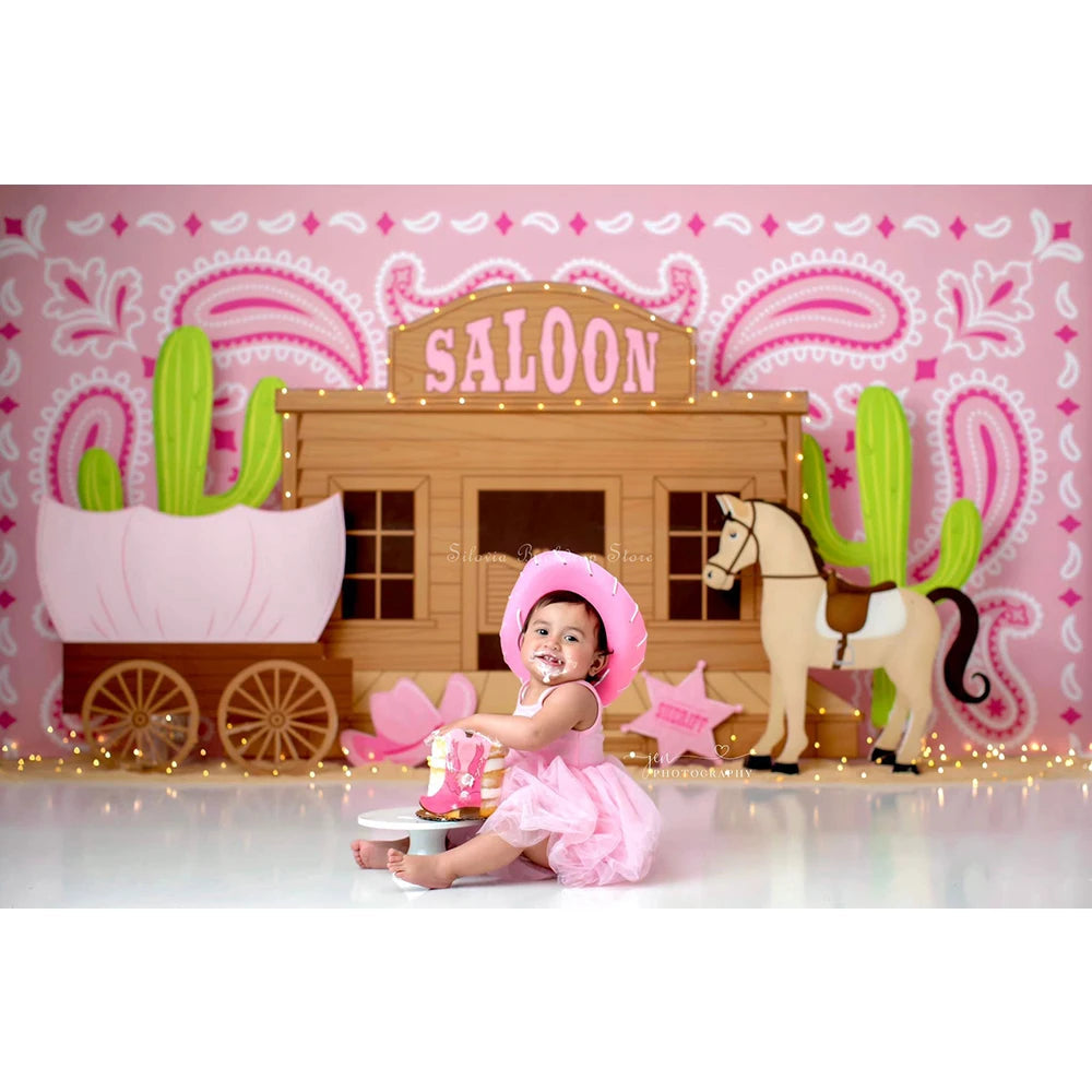 KMK - Pink Western Saloon Backdrop