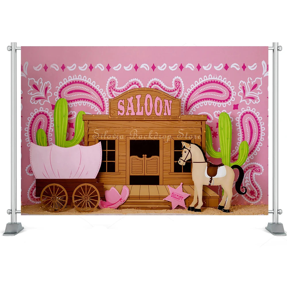 KMK - Pink Western Saloon Backdrop