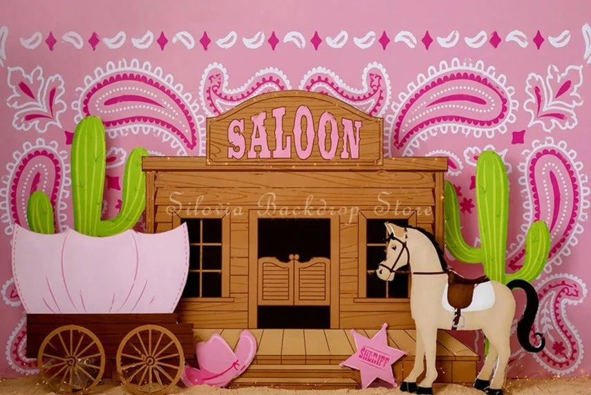 KMK - Pink Western Saloon Backdrop