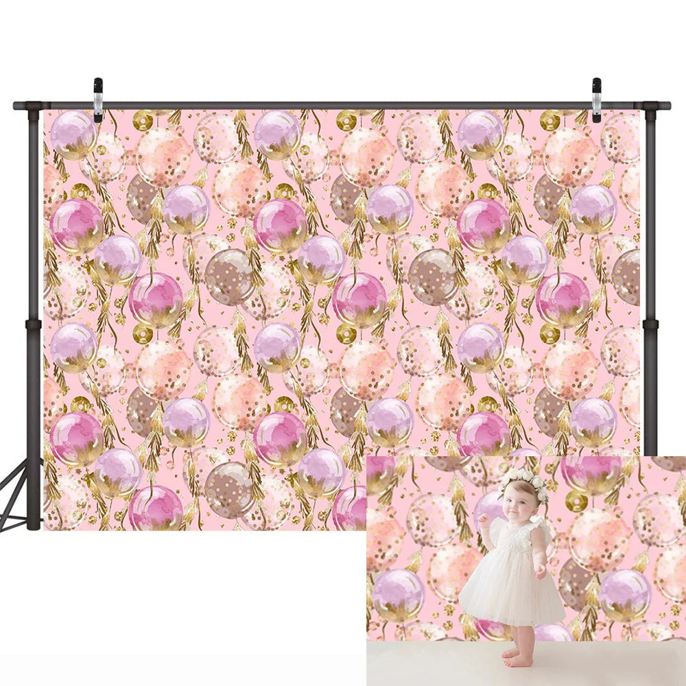 KMK - Pink and Gold Balloons Backdrop