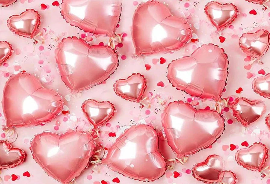 KMK - Pink heart balloons backdrop