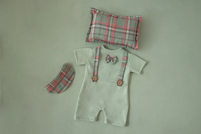 KMK Plaid Romper 4 piece Set