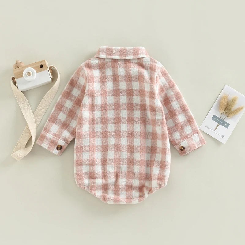 KMK - Plaid Shirt Romper